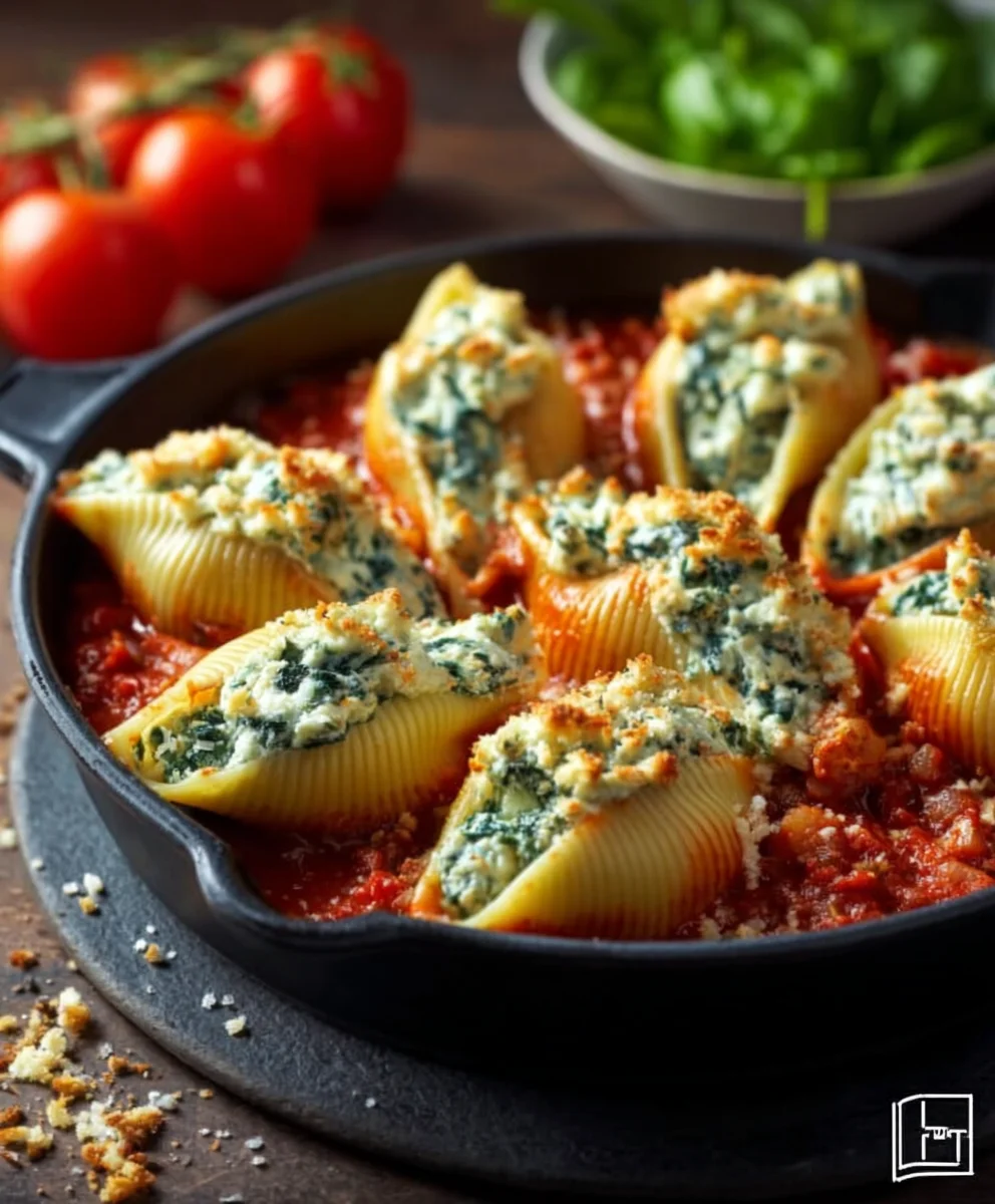 Spinach Ricotta Stuffed Shells - Easy Dinner Recipe