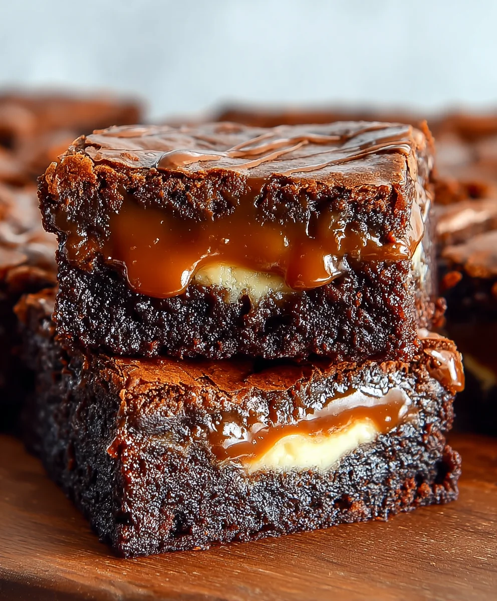 Caramel Nutella Cheesecake Brownies-Decadent Dessert
