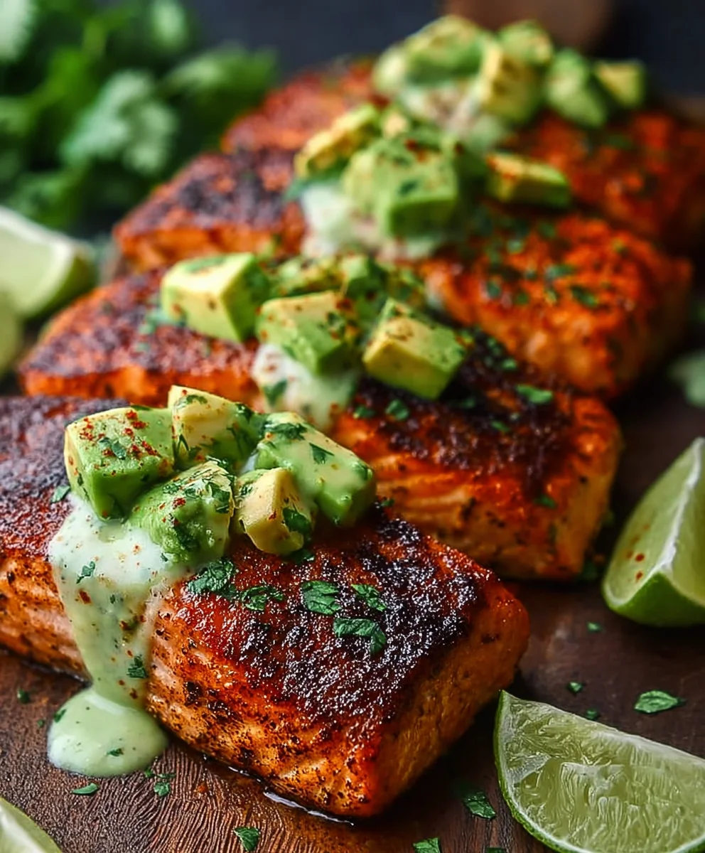 Cajun Salmon Avocado Lime- Healthy & Flavorful