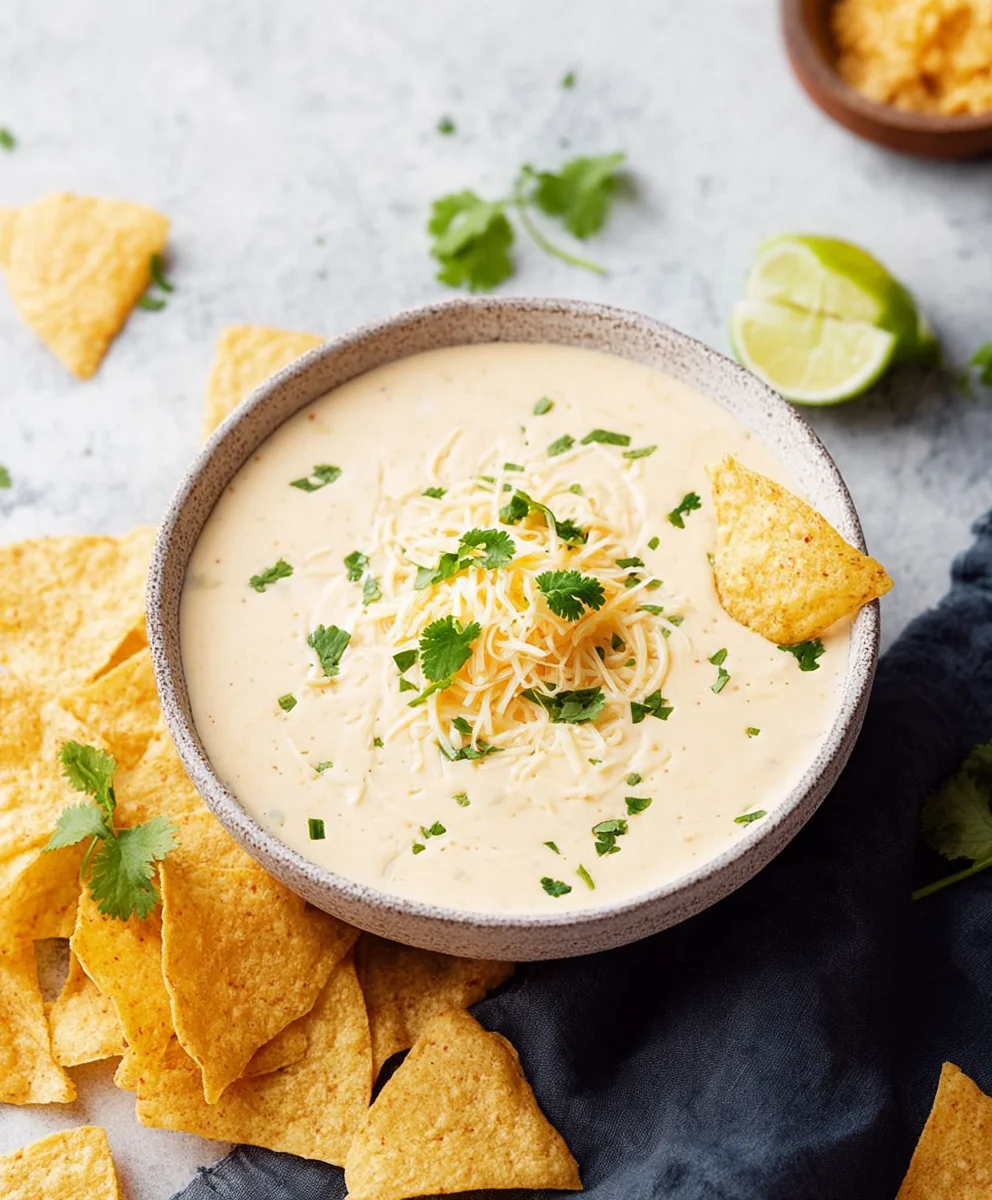Easy Crockpot White Queso Dip - Creamy & Delicious