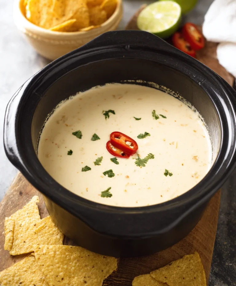 Easy Crockpot White Queso Dip Recipe – Creamy & Delicious