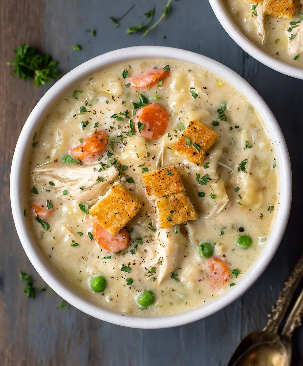 Hearty Chicken Pot Pie Soup- Easy & Delicious Comfort