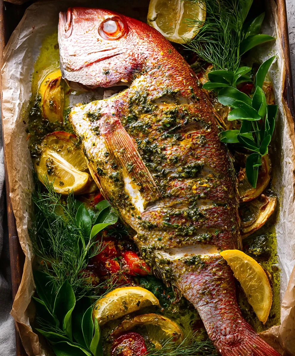 Oven Baked Whole Snapper-Easy Delicious Recipe