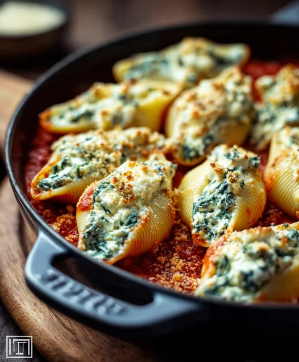 Spinach Ricotta Stuffed Shells - Easy Dinner Recipe