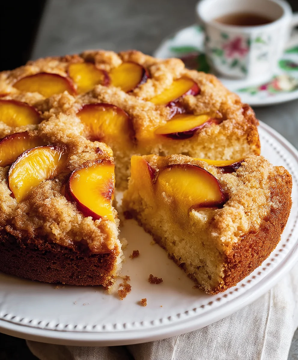 Vegan Peach Coffee Cake - Easy & Delicious Treat