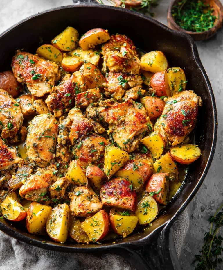 Garlic Butter Chicken Potatoes Skillet-Easy Weeknight Meal