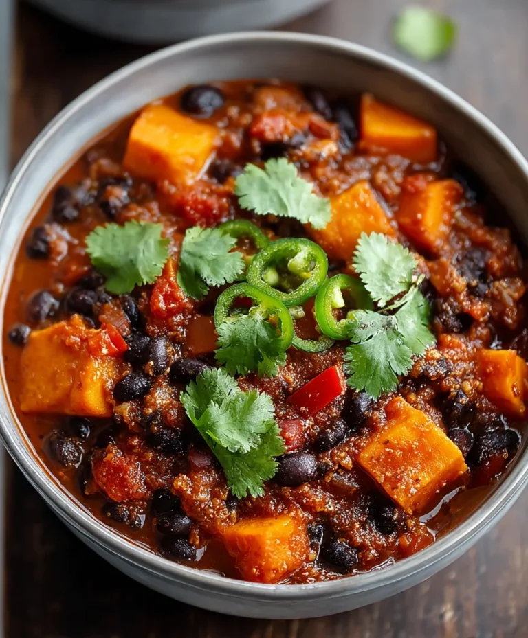 Hearty Sweet Potato Black Bean Chili-Comfort Food