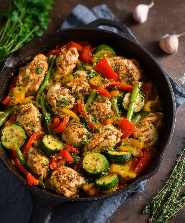 Healthy Low Carb Chicken Vegetable Skillet Recipe