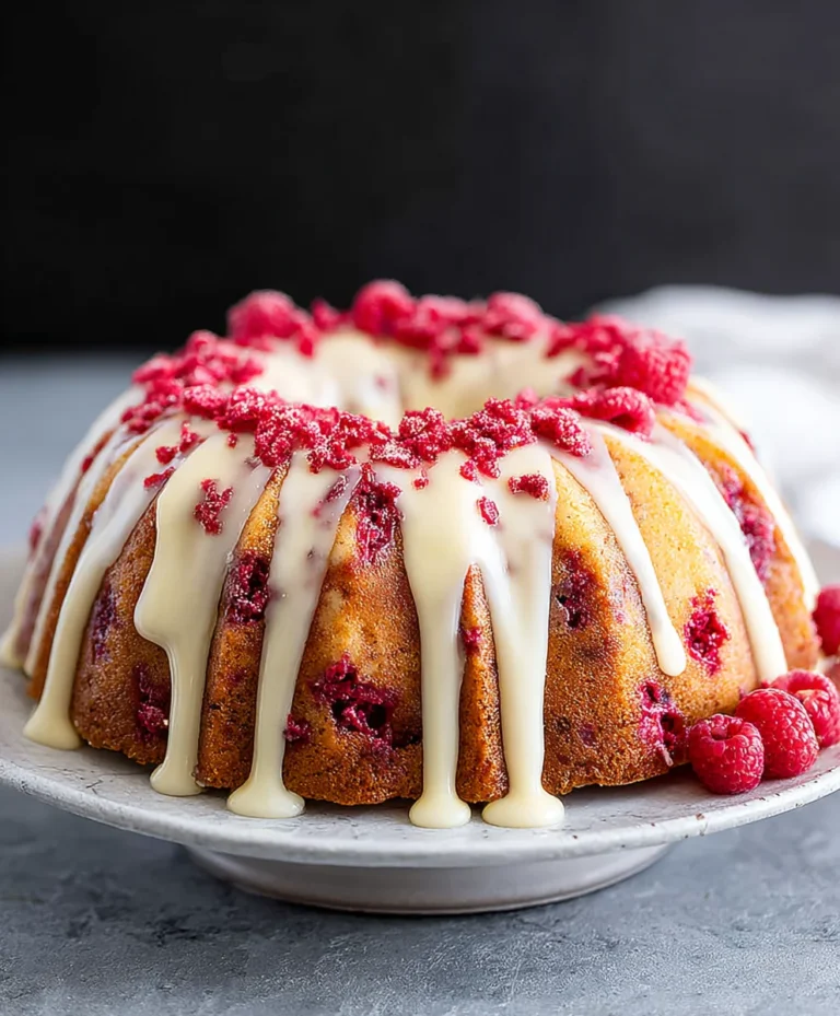 Raspberry White Chocolate Bundt Cake-Decadent Dessert