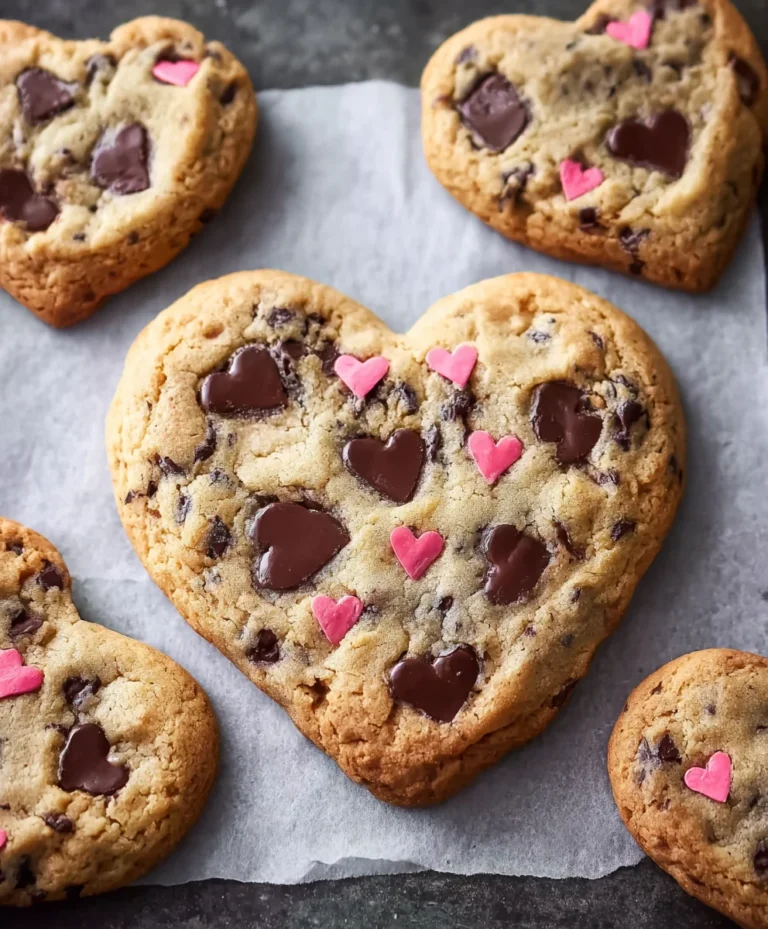 Heart-Shaped Chocolate Chip Cookies- Perfect for Love