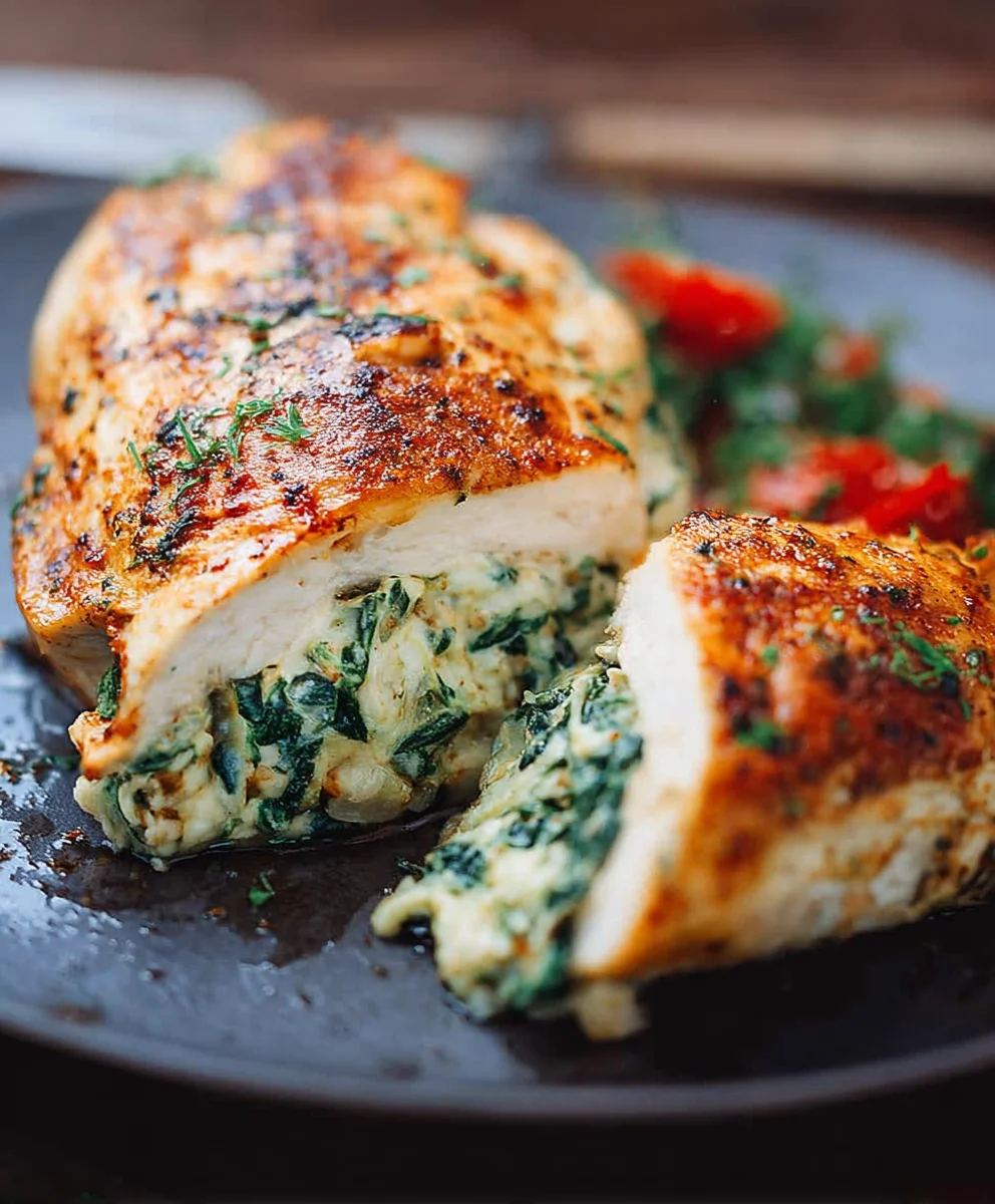 Spinach Stuffed Chicken Breast Recipe-Easy & Delicious