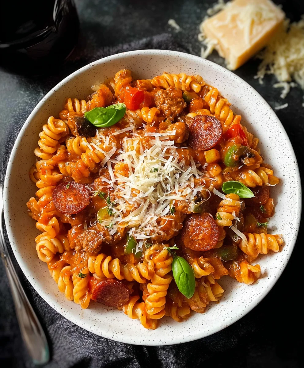 Easy One-Pot Pizza Pasta Recipe- Quick & Delicious Dinner