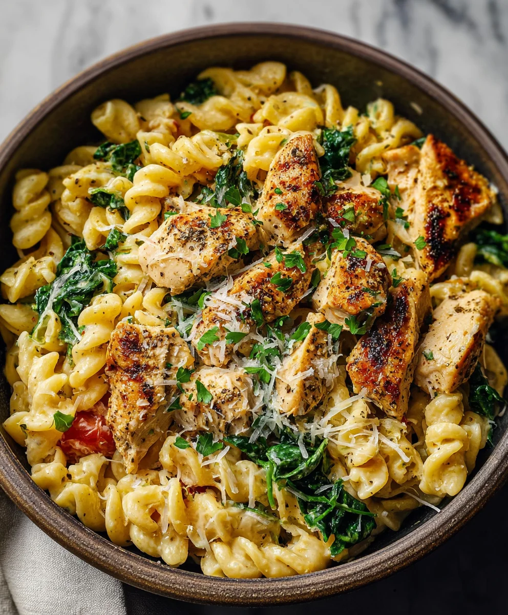 Healthy Garlic Parmesan Chicken Pasta Recipe