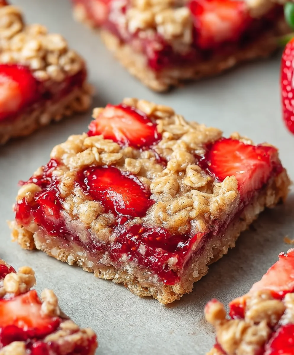 Strawberry Oat Bars-Easy Breakfast Treat