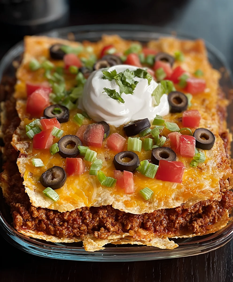 Easy Layered Taco Bake Recipe-Family Favorite