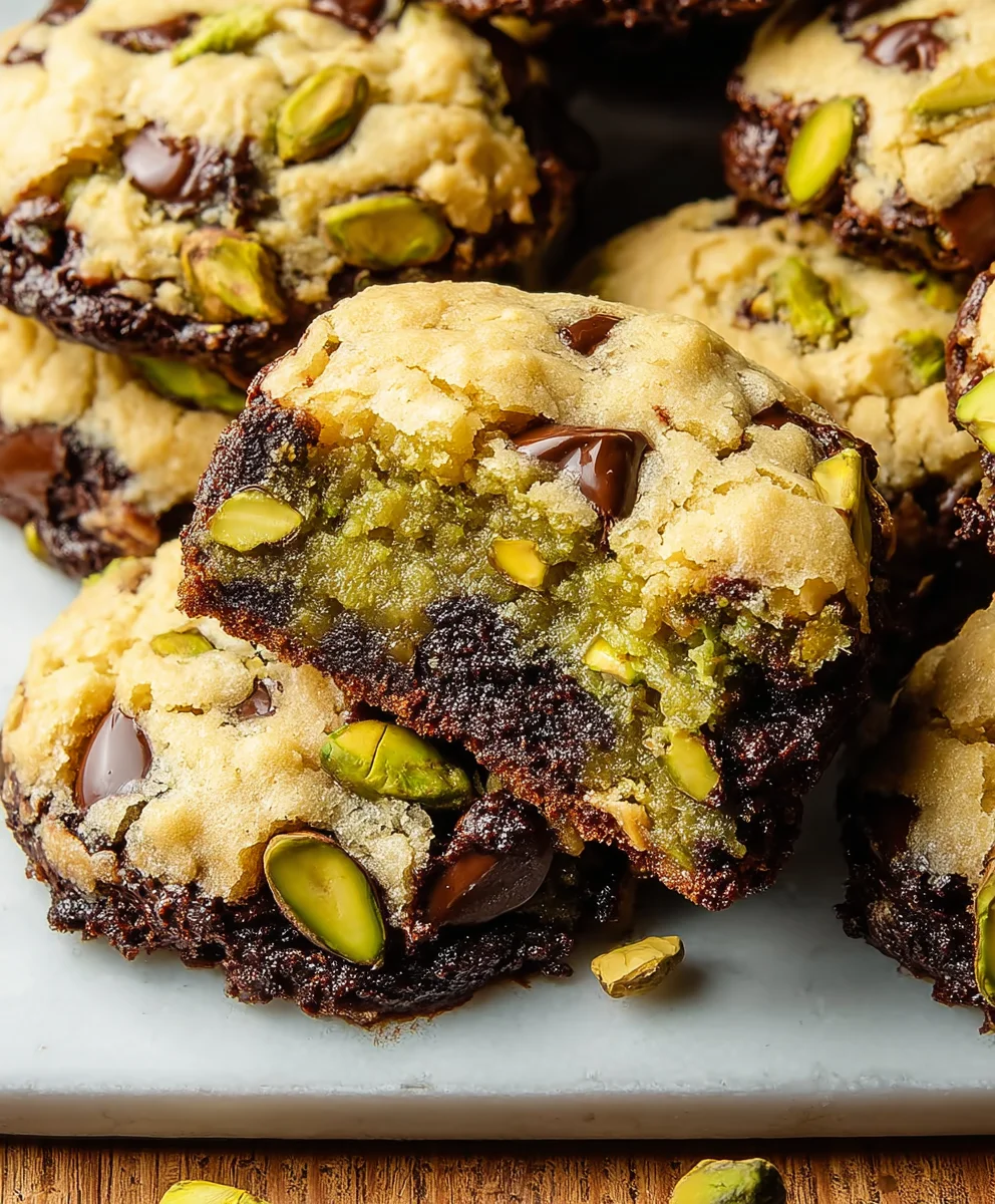 Pistachio Brookies-Chewy Chocolatey Nutty Bliss