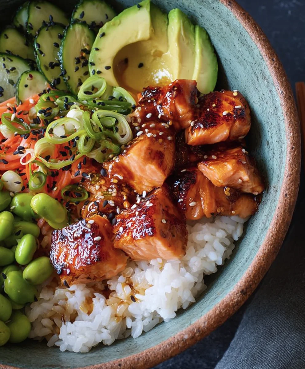 Gluten-Free Teriyaki Salmon Sushi Bowl Recipe
