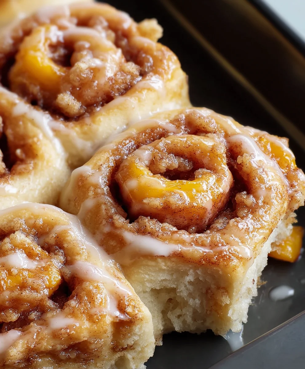 Peach Cobbler Cinnamon Rolls-Sweet Summer Dessert