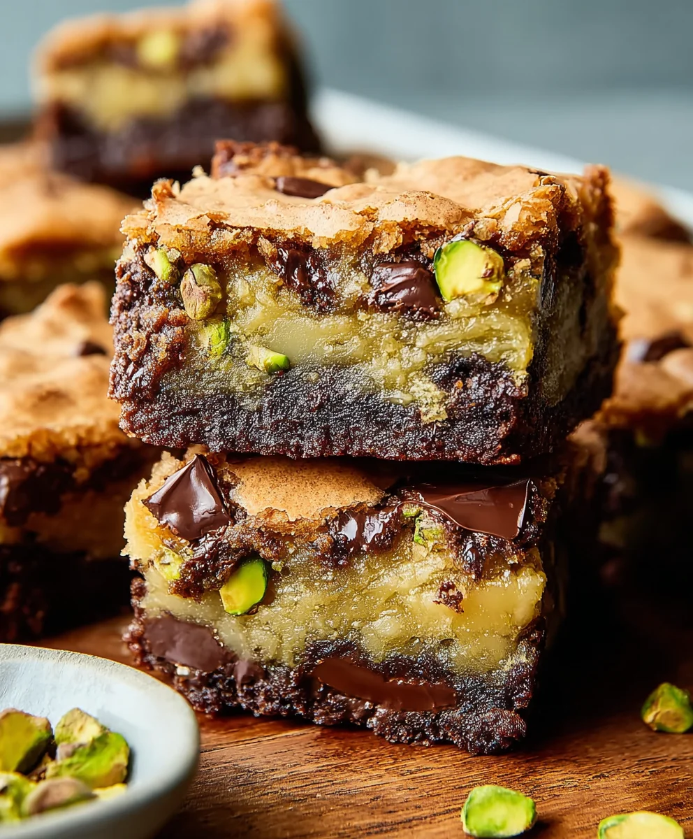 Pistachio Brookies-Chewy Chocolatey Nutty Bliss