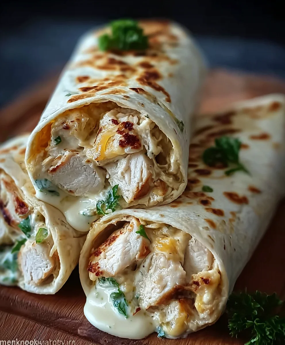 Cheesy Chicken Garlic Wraps- Quick & Easy Recipe