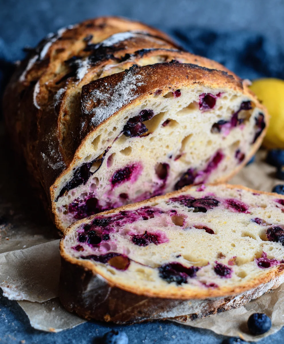 Lemon Blueberry Sourdough Bread - Easy & Delicious