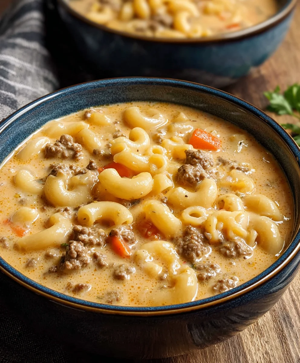 Cheeseburger Macaroni Soup-Creamy Comfort Dish