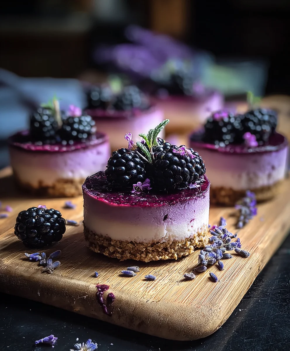 Luscious Blackberry Lavender Cheesecakes Delight
