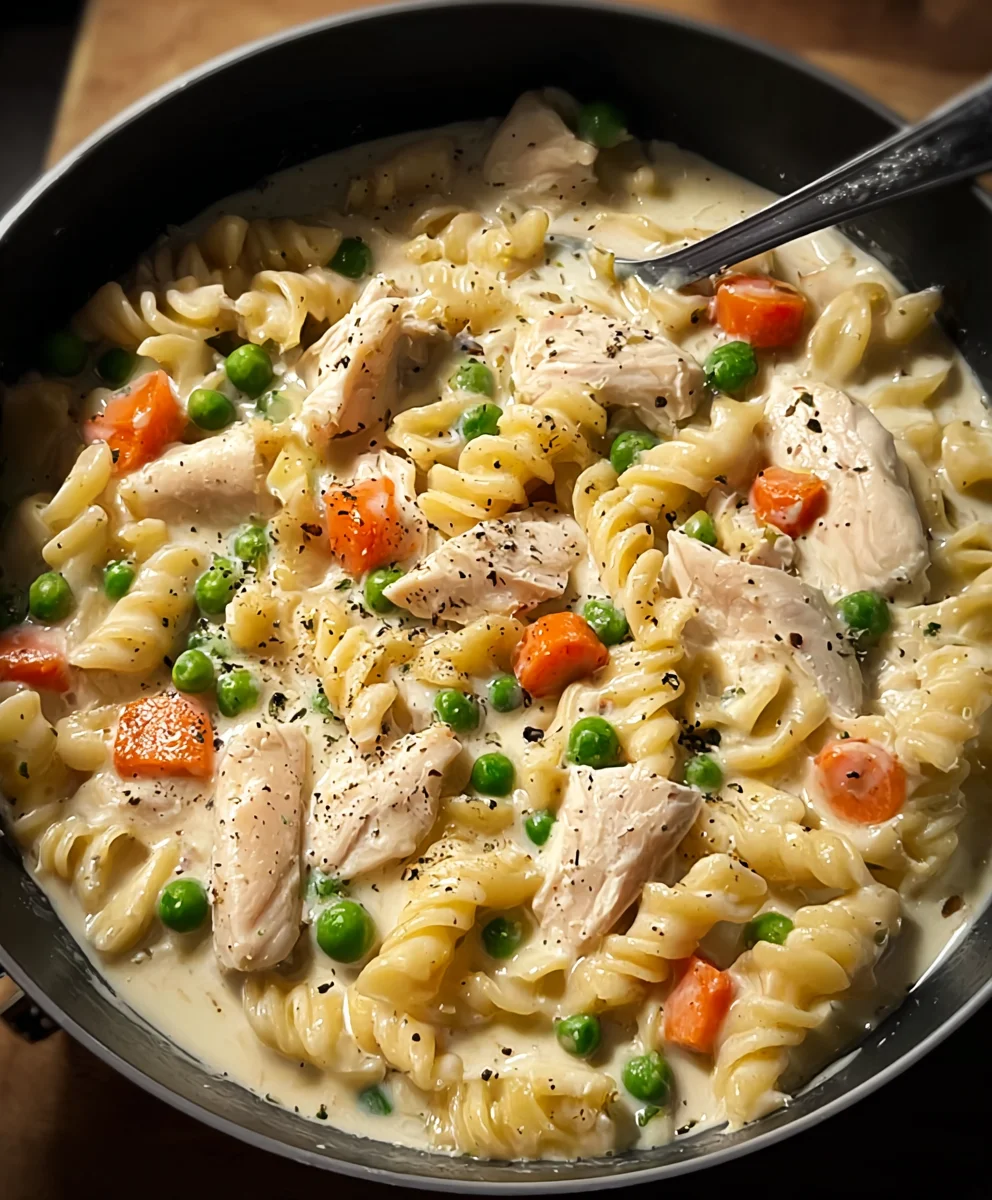 Chicken Pot Pie Pasta - Creamy Comfort Food