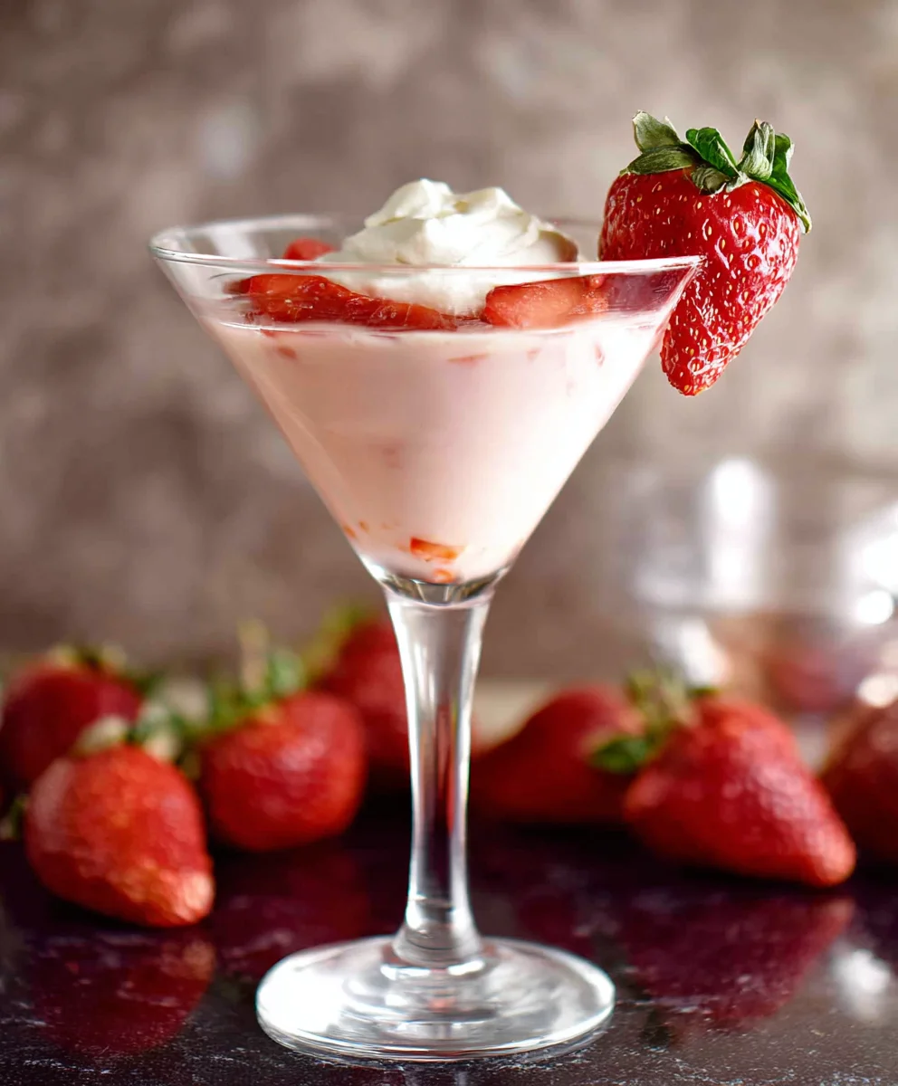 Strawberry Shortcake Cocktail - Delicious Non-Non-Non-Alcoholic Alternativeic Drink