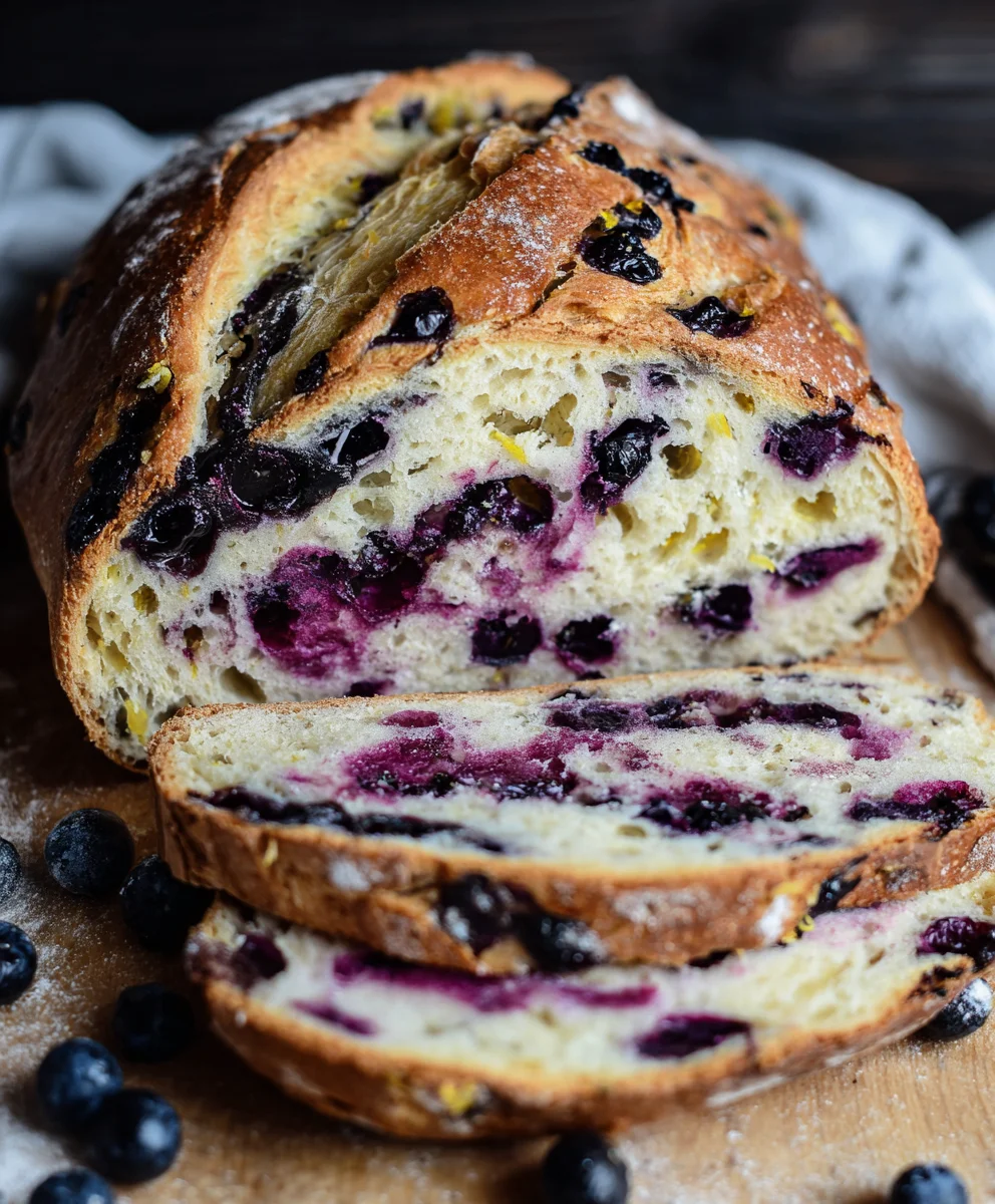 Lemon Blueberry Sourdough Bread - Easy & Delicious