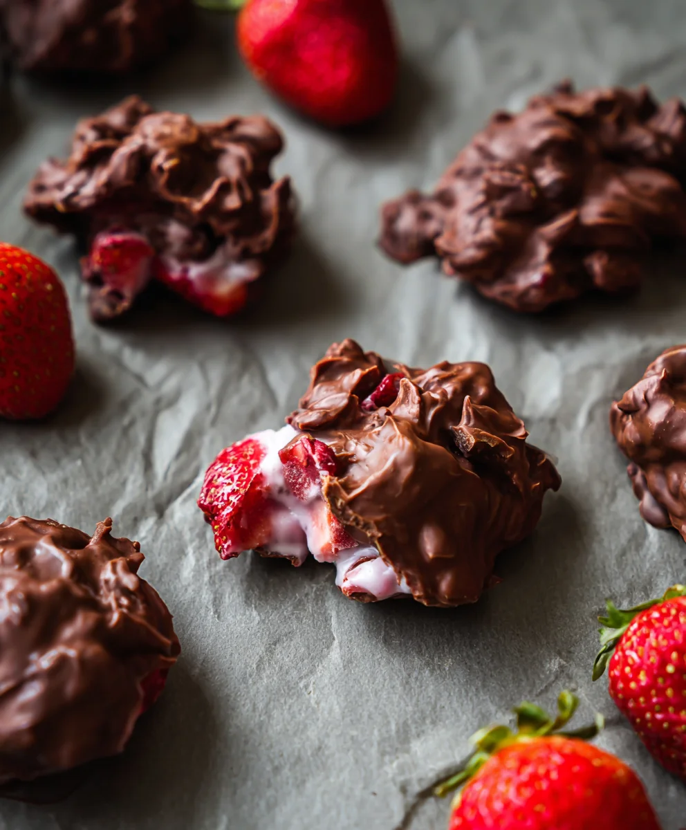 Easy Chocolate Strawberry Yogurt Clusters - Delicious Treat