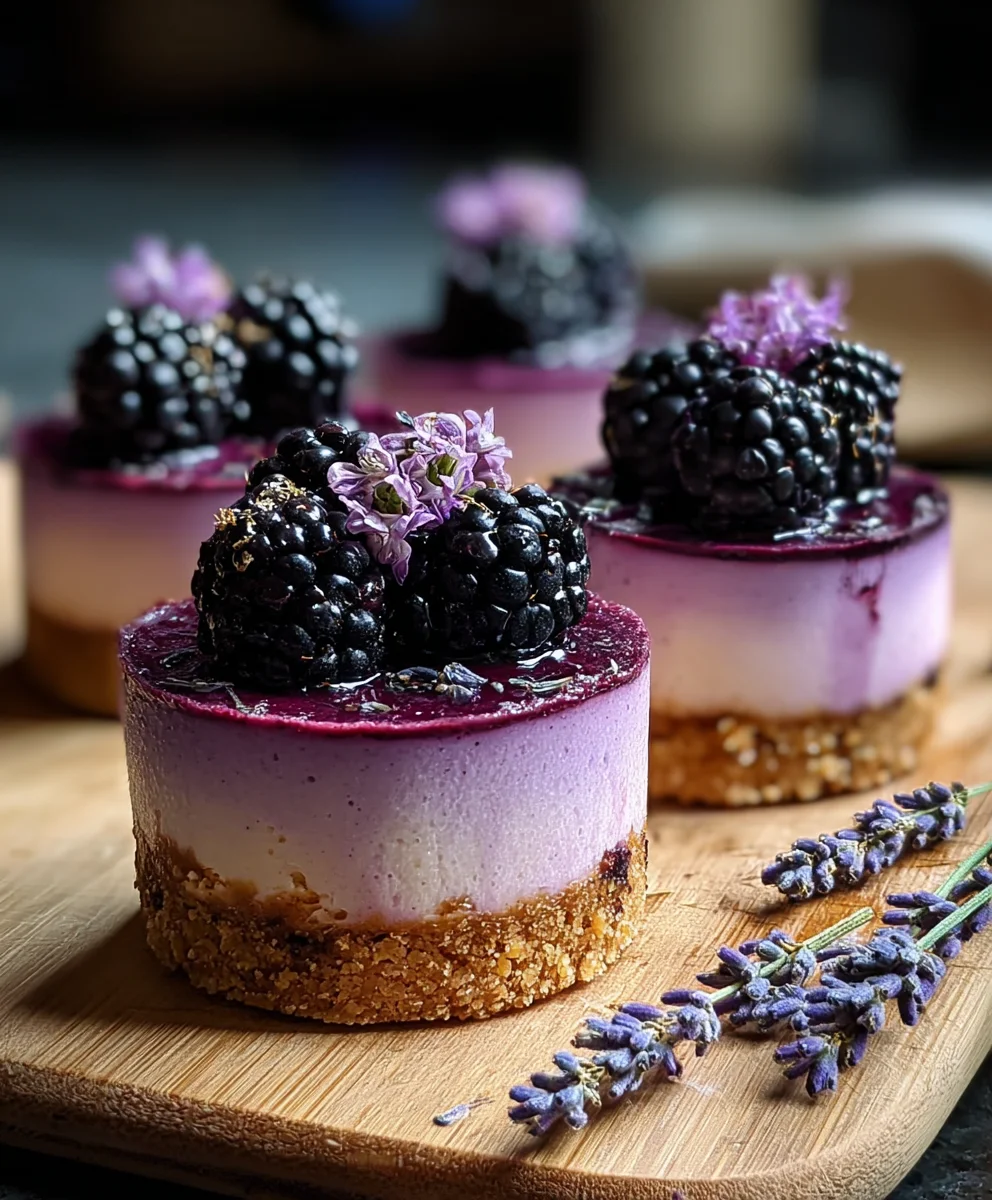 Luscious Blackberry Lavender Cheesecakes Delight