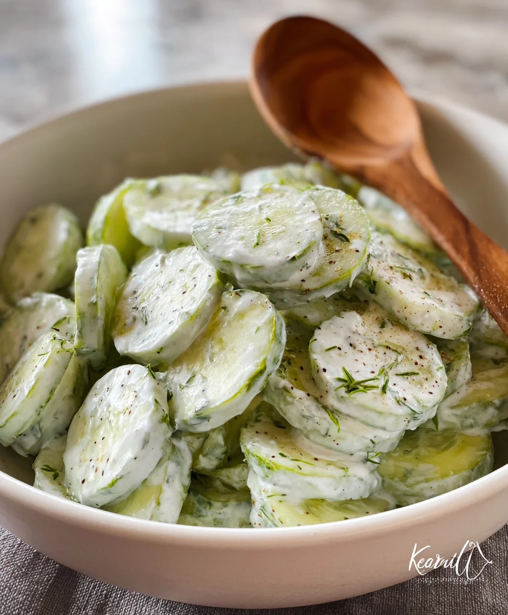 Creamy Cucumber Salad- Refreshing Summer Side