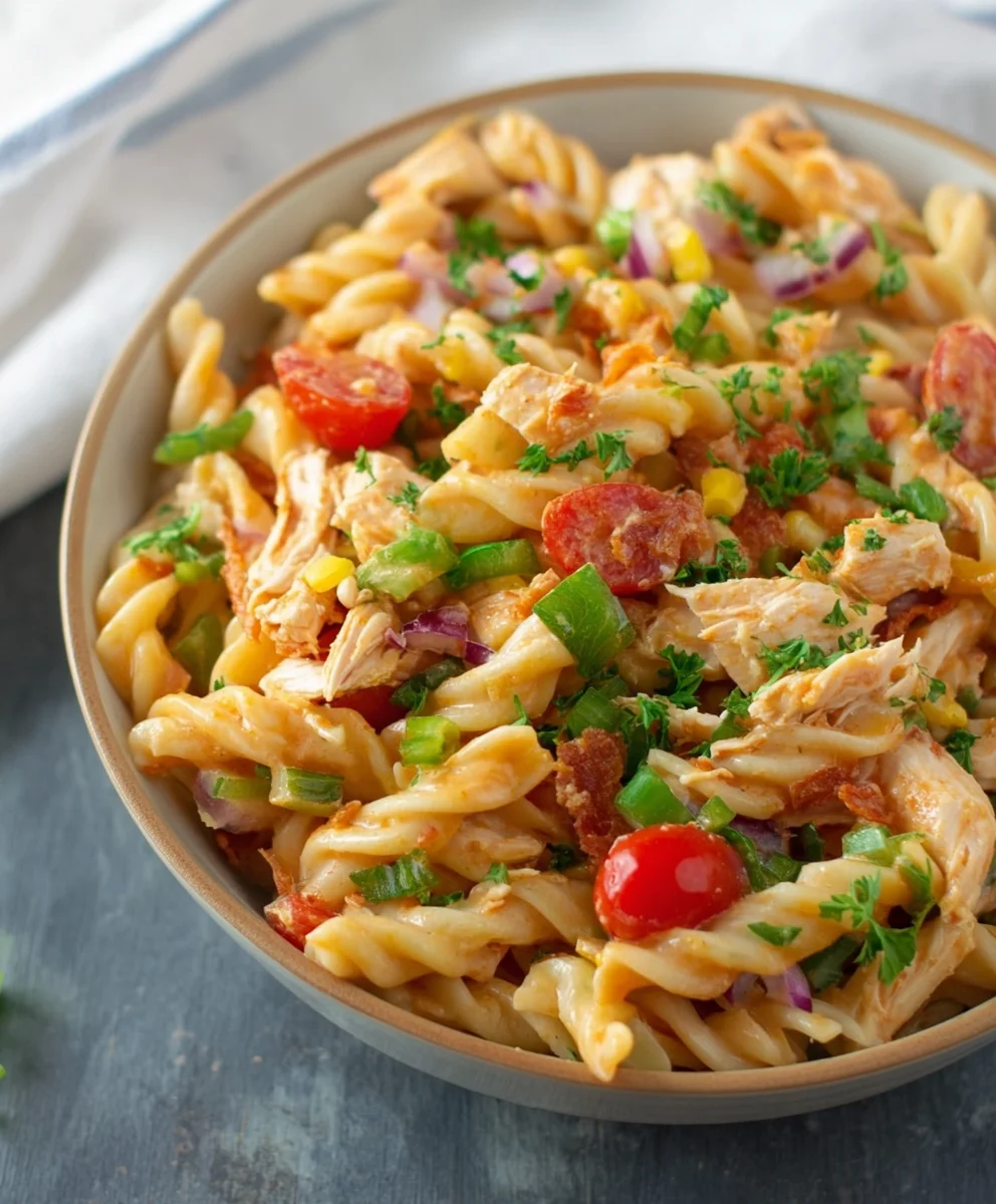 BBQ Chicken Pasta Salad - Easy Delicious Recipe