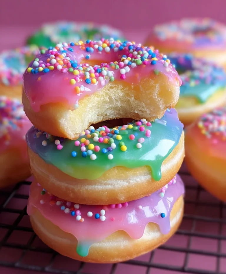 Rainbow Filled Doughnuts-Fun Festive Treat