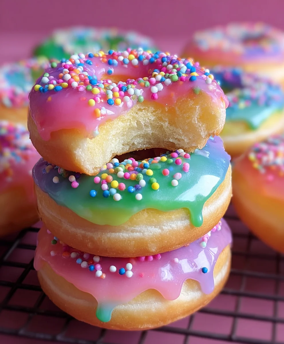 Rainbow Filled Doughnuts-Fun Festive Treat