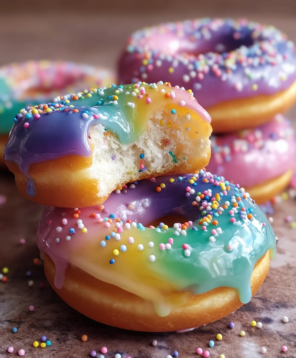 Rainbow Filled Doughnuts-Fun Festive Treat