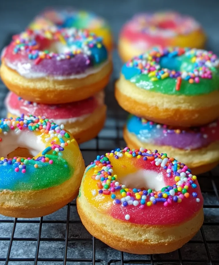 Mini Rainbow Vanilla Bean Donuts-Sweet Treat