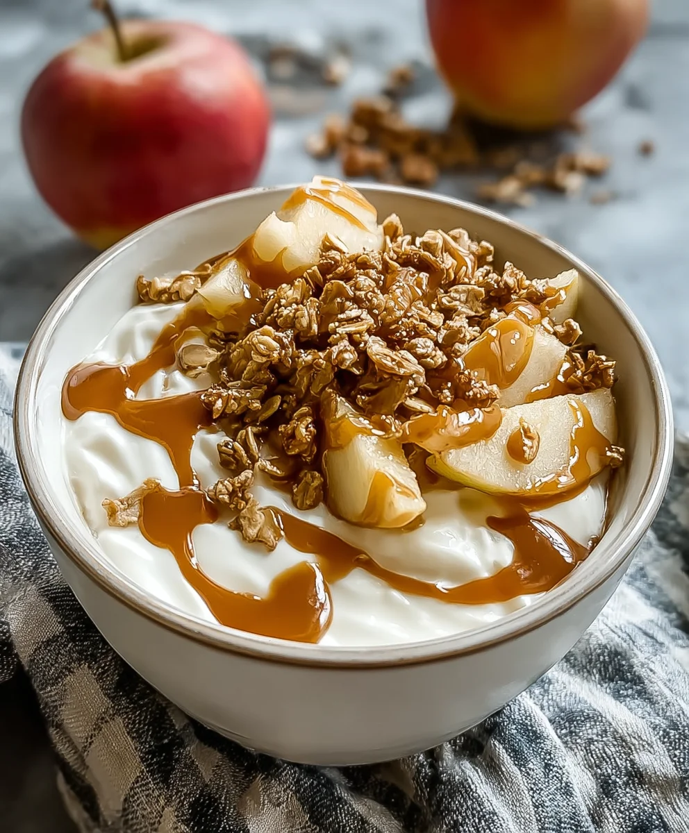 Caramel Apple Pie Yogurt Bowl-Easy Delicious Treat