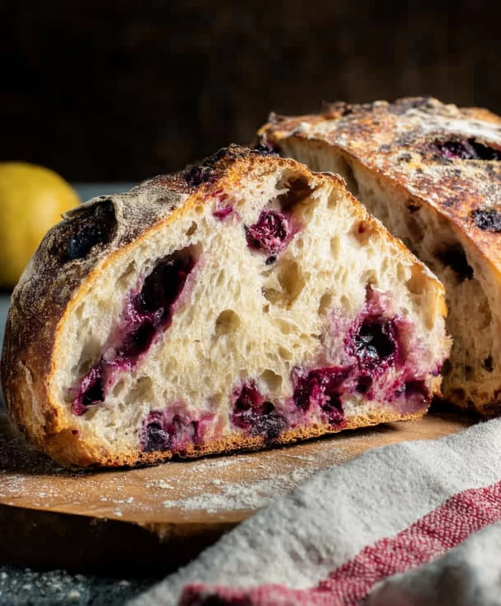 Blueberry Lemon Sourdough Bread-Tangy Sweet Flavor