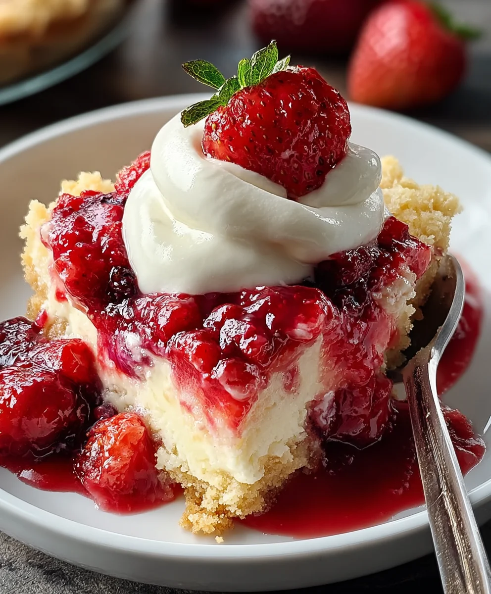 Strawberry Cheesecake Dump Cake Easy Dessert