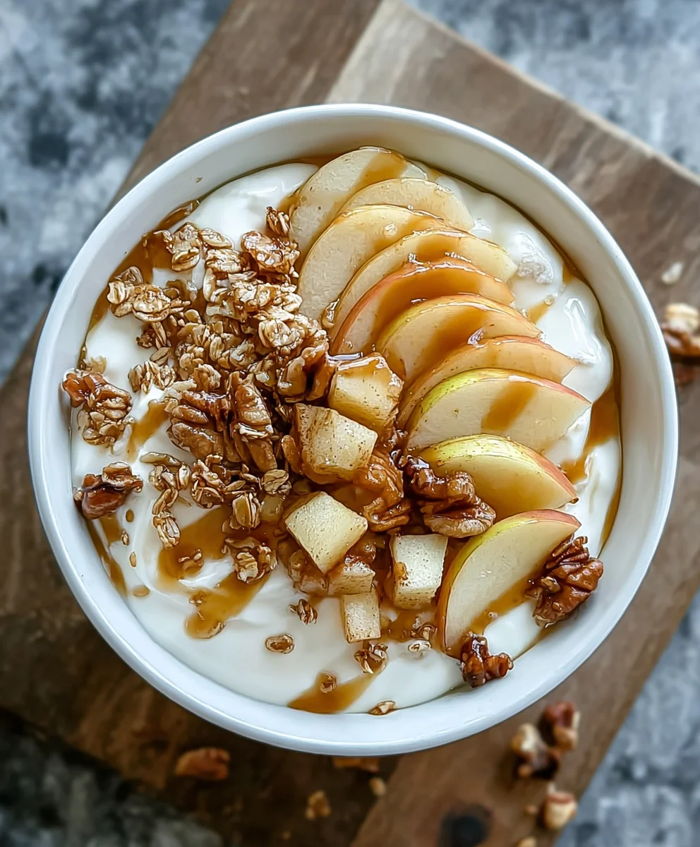 Caramel Apple Pie Yogurt Bowl-Easy Delicious Treat