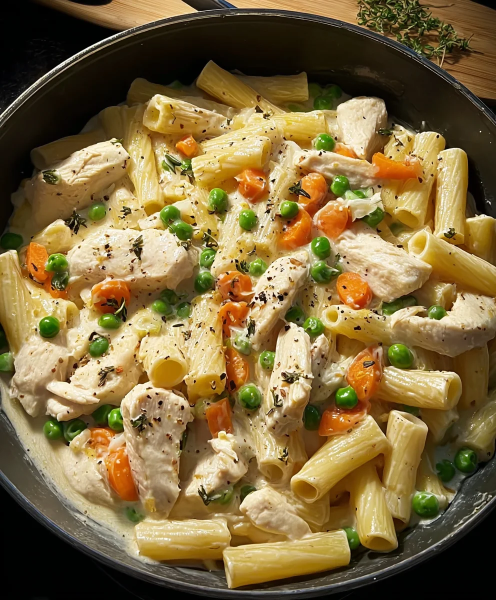 Chicken Pot Pie Pasta - Creamy Comfort Food