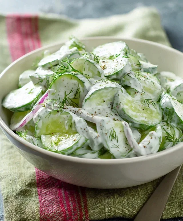 Creamy Cucumber Salad with Greek Yogurt Dressing