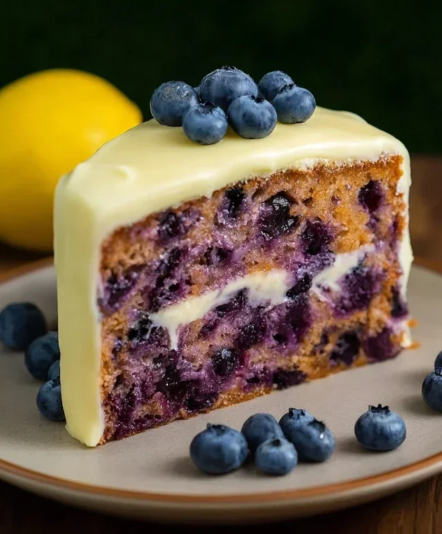 Blueberry Cake with Lemon Cream Cheese Frosting