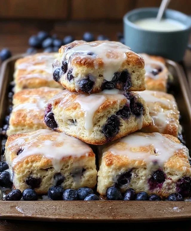 Glazed Blueberry Butter Swim Biscuits