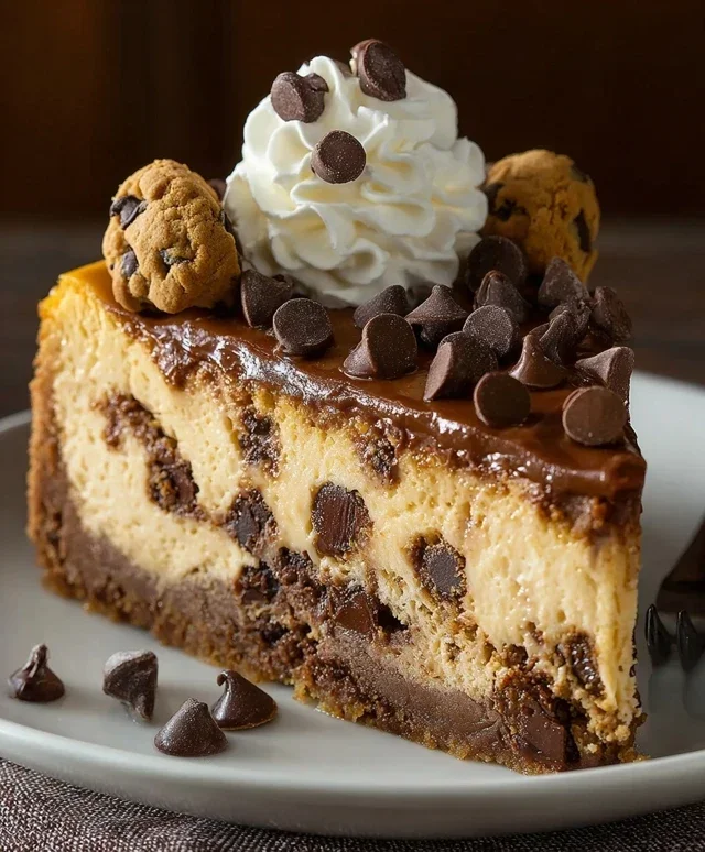 Chocolate Chip Cookie Bottomed Cheesecake