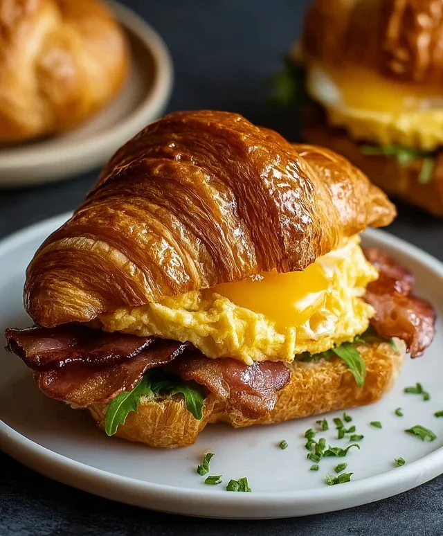 Killer Maple Mustard Croissant Breakfast Sandwiches