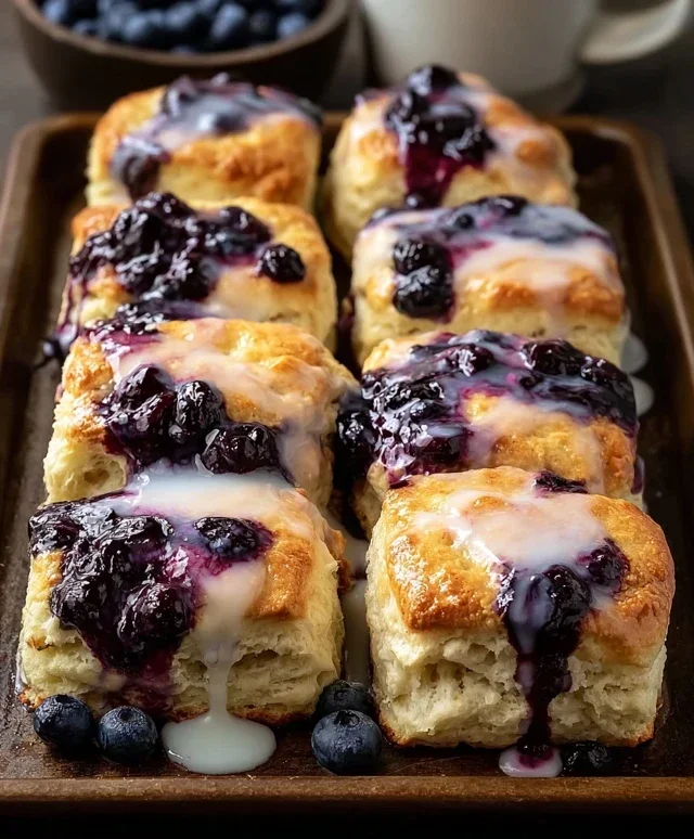 Glazed Blueberry Butter Swim Biscuits