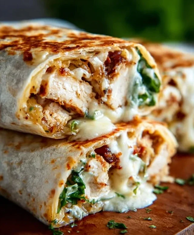 Cheesy Garlic Chicken Wraps